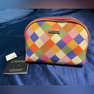 Joan and David- Checkered Cosmetic Case NWT